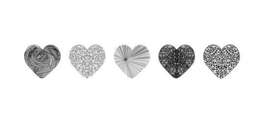 Heart shape pencil drawing on White background vector  illustration.
