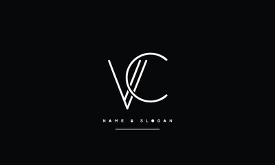 Alphabet Letters VC, CV  , Initials Logo Monogram 
