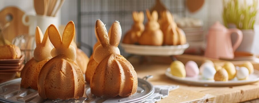 Easter Baking Made Fun: Golden Bunny Cakes Fresh from Whimsical Shaped Pans