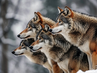 Fototapeta premium Winter Wolf Gathering