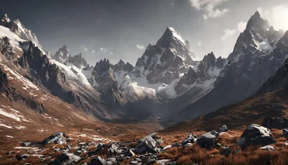 Deurstickers swiss mountains landscape © Huma