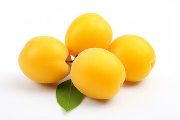 yellow plum isolated on a white background. fruit, berry with shade. - obrazy, fototapety, plakaty