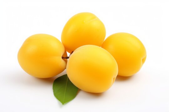 yellow plum isolated on a white background. fruit, berry with shade.