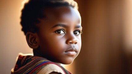 
Beautiful African American child, close-up portrait