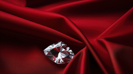 Luxurious dark red velvet fabric, sparkling diamonds background - 756565646