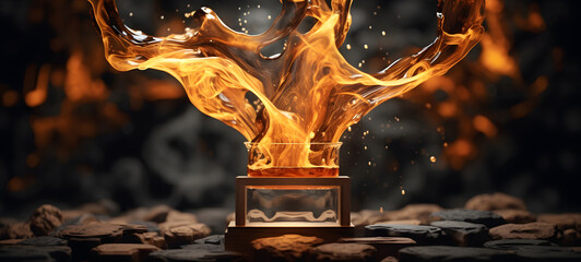 Agarwood sap shaped wallpaper design abstract organic colorful background, ai generative