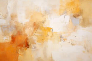 Obraz premium Abstract textured wallpaper. Pale orange, Ocher and White Rough Wall Oil Painting brush stroke pattern background