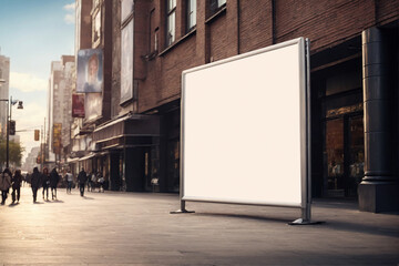 Empty Banner billboard mockup for advertising in city useful for design