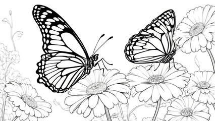 Graceful Butterfly Coloring Sheet