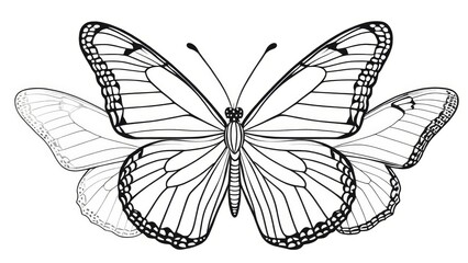 Fluttering Butterfly Coloring Page