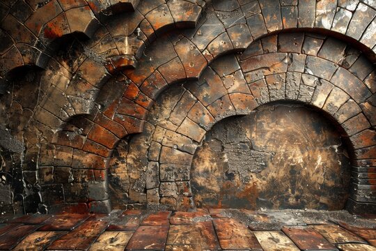 A richly textured image depicting historic weathered brick arches, reminiscent of classical architecture and enduring craftsmanship