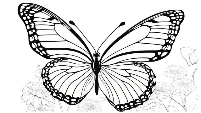 Whimsical Butterfly Coloring Page