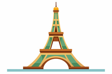 eiffel tower illustration on white background