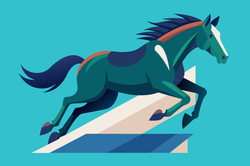 jumping horse vector illustration 