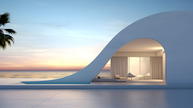 3D render .Futuristic architecture villas amazing architecture house organic architecture house