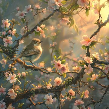 Thou shalt infuse thy background with elements of nature , such a bloomung flowers, chipring birds, and budding trees, to signify the awakening of spring.