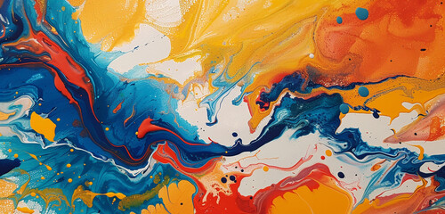 Bold and vibrant epoxy strokes converging into a captivating focal point on the wall