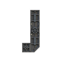 Vintage Safe 3D Alphabet PNG Letters