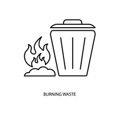 burning waste concept line icon. Simple element illustration. burning waste concept outline symbol design.