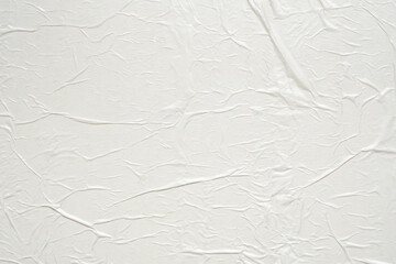 White blank crumpled and creased paper poster texture background