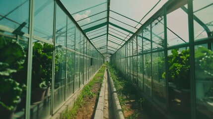 greenhouse where lettuce grows, lettuce farming ,Architecture minimalist HQ photo, Photorealistic