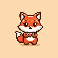 Fox Cute Mascot Logo Illustration Chibi Kawaii is awesome logo, mascot or illustration for your product, company or bussiness