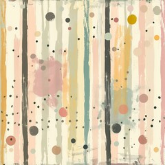 Design an abstract background with scattered polka dots and stripes in soft, easter-inspired colors.