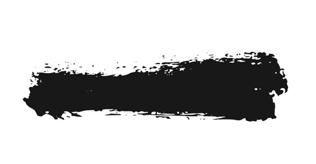 black staine brush, grunge banner, hand drawn splash. Grunge badge brush, hand drawn black