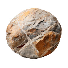 Big round boulderor stone isolated on transparent background