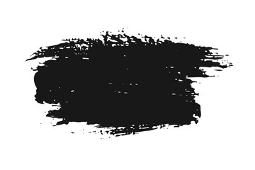 Fototapeta premium black staine brush, grunge banner, hand drawn splash. Grunge badge brush, hand drawn black