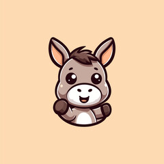 Donkey Cute Mascot Logo Illustration Chibi Kawaii is awesome logo, mascot or illustration for your product, company or bussiness