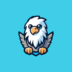 Eagle Cute Mascot Logo Illustration Chibi Kawaii is awesome logo, mascot or illustration for your product, company or bussiness