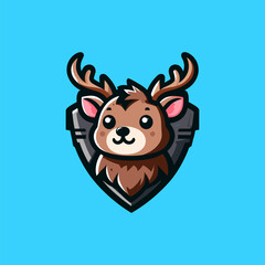 Elk Cute Mascot Logo Illustration Chibi Kawaii is awesome logo, mascot or illustration for your product, company or bussiness