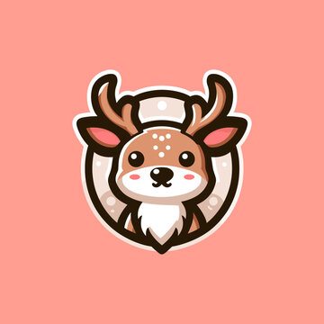 Elk Cute Mascot Logo Illustration Chibi Kawaii is awesome logo, mascot or illustration for your product, company or bussiness