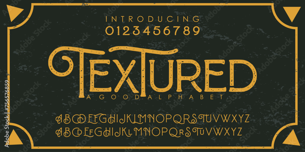 Poster texture vintage and edgy look with this distressed bold font with a dirty noisy texture. the old let