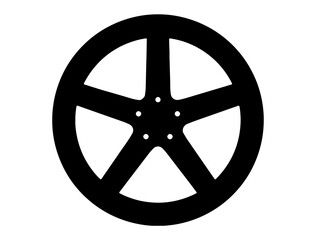 Obraz premium Car wheel rim cover silhouette vector art