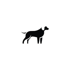Silhouette of Standing  Dog Logo design