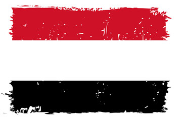 Obraz premium Yemen flag - vector flag with stylish scratch effect and white grunge frame.