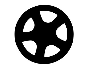 Car wheel rim cover silhouette vector art © Rabia