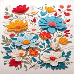 Möbelaufkleber seamless pattern with flowers design  © Best design template