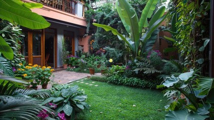 Obraz premium Garden greeen house Generative AI