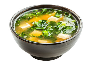 Miso soup on bowl transparent background