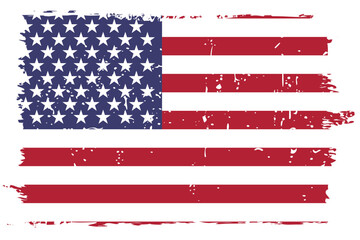 United States of America flag - vector flag with stylish scratch effect and white grunge frame.