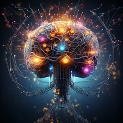 Futuristic Neural Connections mapping the human brain