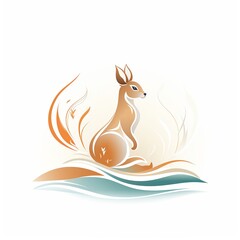 Gentle rabbit logo with soft
