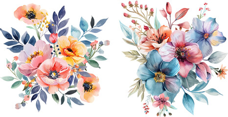 Watercolor floral bouquet