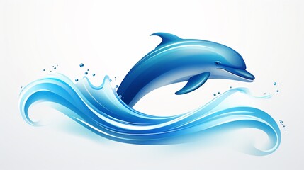 Cheerful dolphin logo with smooth