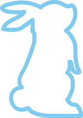 Fototapeta premium Easter bunny clip art design on plain white transparent isolated background for card, shirt, hoodie, sweatshirt, apparel, tag, mug, icon, poster or badge