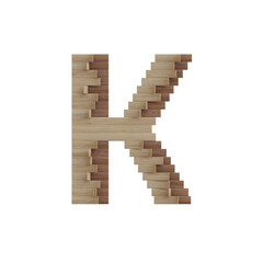 Wooden Art 3D Alphabet PNG Letters