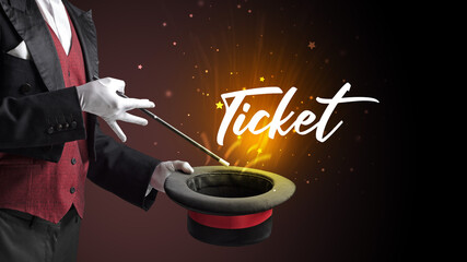 Old Magician is showing magic trick